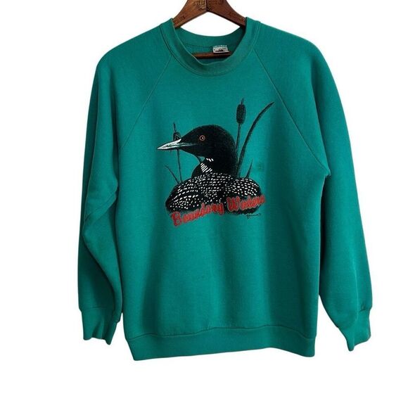 Fruit Of The Loom Boundary Waters BWCA Pullover Sweatshirt Green Size Large - Picture 1 of 11